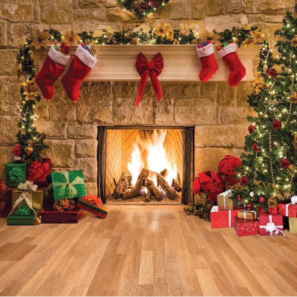 Christmas Photography Backdrops Child Christmas Fireplace Decoration Background for Photo - Decotree.co Online Shop