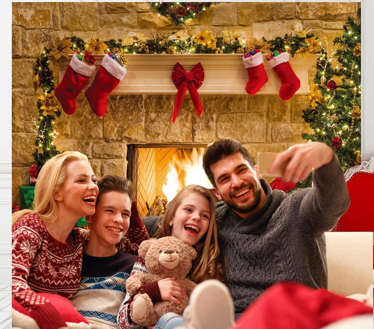 Christmas Photography Backdrops Child Christmas Fireplace Decoration Background for Photo - Decotree.co Online Shop