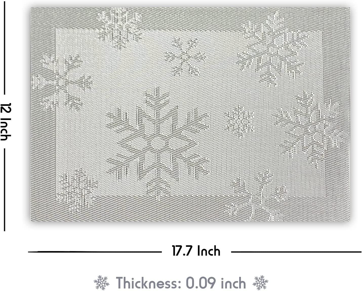 Christmas Placemats Set of 6 Woven Vinyl Non-Slip Placemats Washable Table Mats Anti-Skid Placemats for Kitchen Table - Decotree.co Online Shop