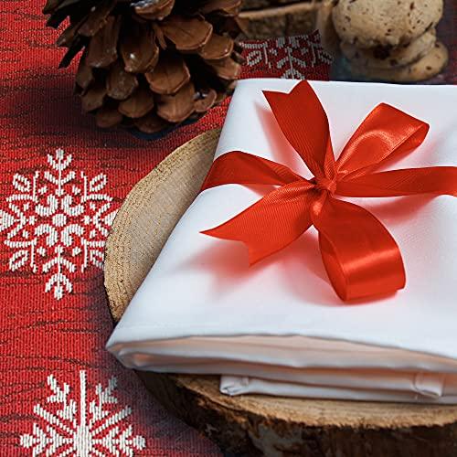 Christmas Table Runner Decoration, 13x70 inch Snowman Snowflake Embroidered Tablecloth, for Farmhouse Holiday Parties Dining Room Home Decor - Decotree.co Online Shop
