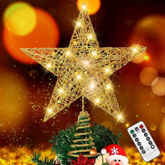 Christmas Tree Topper, 40 LED 11 Inches USB Lighted Star Tree Topper with Remote Control Decorations for Indoor - Decotree.co Online Shop