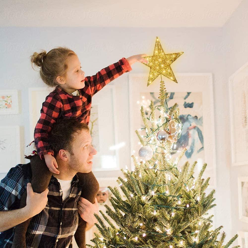 Christmas Tree Topper, 40 LED 11 Inches USB Lighted Star Tree Topper with Remote Control Decorations for Indoor - Decotree.co Online Shop