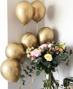 Chrome Balloons - Gold Balloon Set 12 Inch Balloons, Baby Shower Decor, Gold Party Decor, Balloons, Wedding Balloons, Balloon Bouquet - Decotree.co Online Shop
