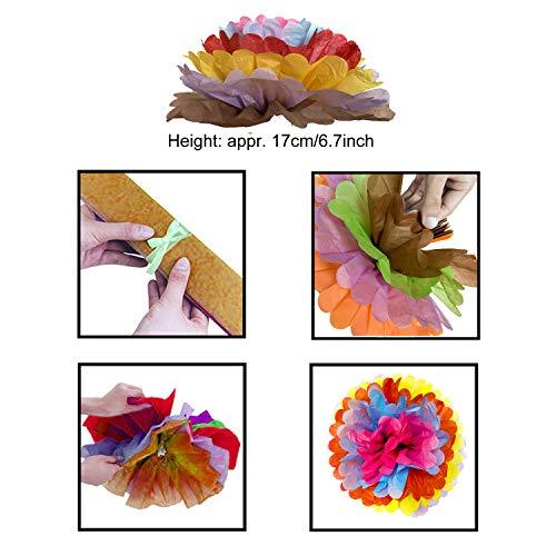 Cinco De Mayo Decorations, Multicolor Fiesta Tissue Pompoms Paper Flowers with Paper Fans Garlands String and Triangle Bunting Banner Hanging Swirls for Birthday - Decotree.co Online Shop
