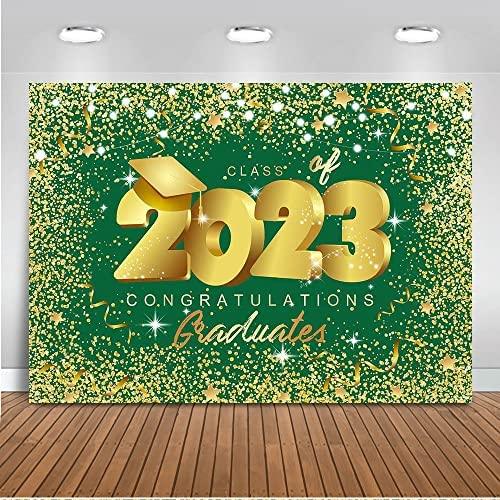 Class of 2023 Backdrop Royal Blue and Gold Glitter Congrats Grad Party Photo Backdrops - Decotree.co Online Shop