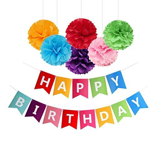 Colorful Happy Birthday Banner Bunting - Decotree.co Online Shop