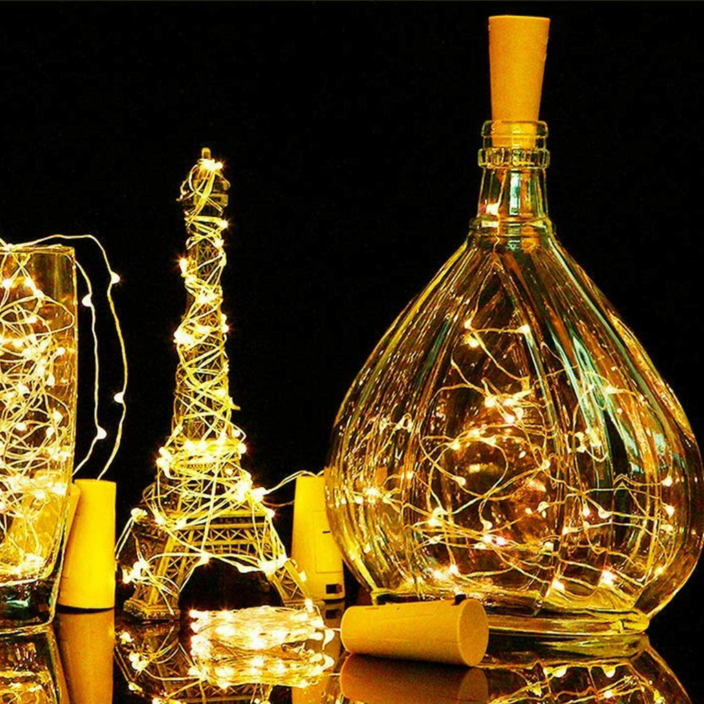 Cork Shape Silver Wire Colorful Fairy Mini String Lights for Christmas Halloween Party - Decotree.co Online Shop