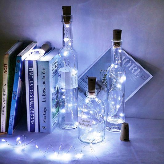 Cork Shape Silver Wire Colorful Fairy Mini String Lights for Christmas Halloween Wedding - Decotree.co Online Shop