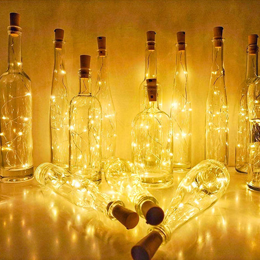 Cork Shape Silver Wire Colorful Fairy Wine Bottle Cork Lights - Decotree.co Online Shop