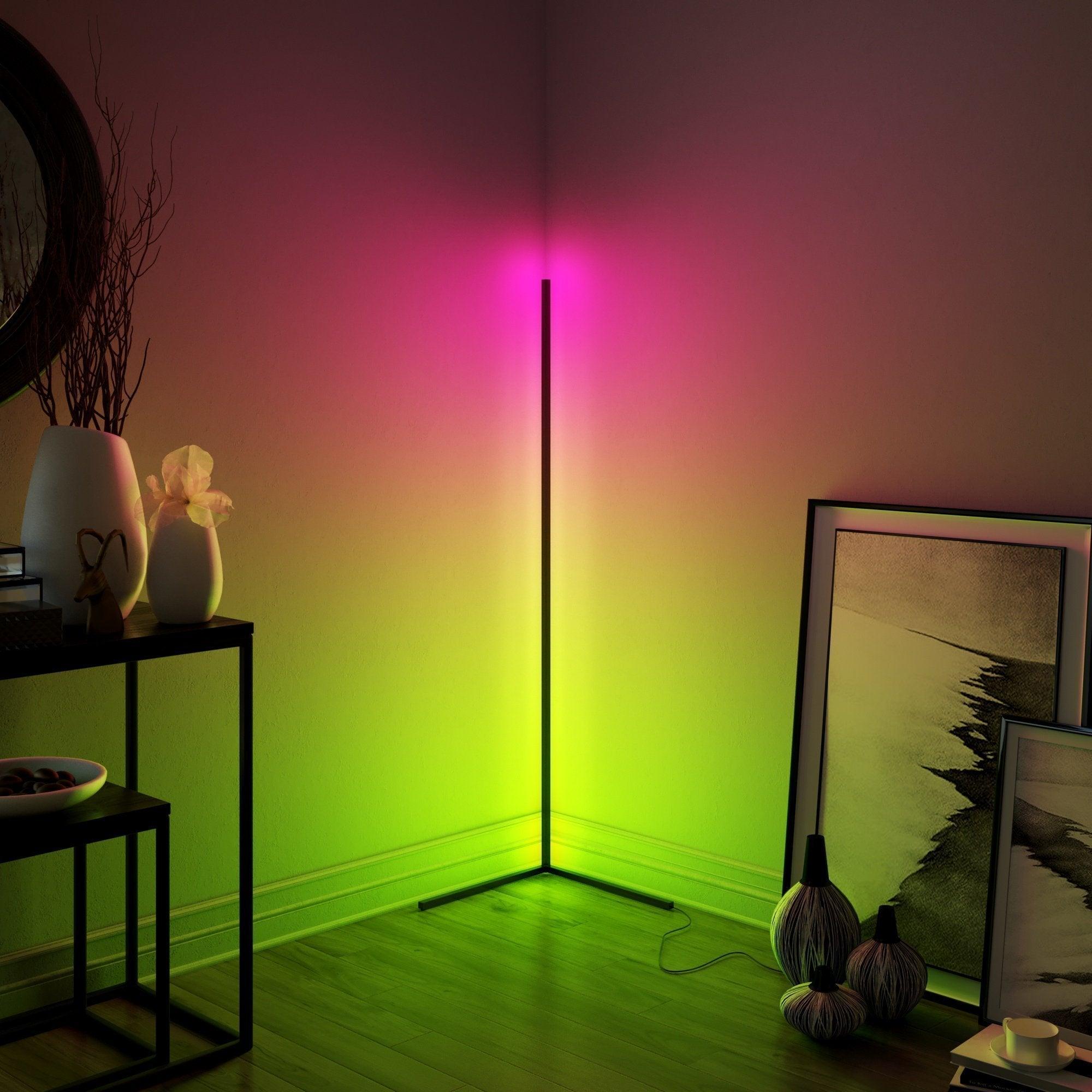 Corner Floor Lamp RGB Remote Control Floor Lamps for Living Room - Decotree.co Online Shop