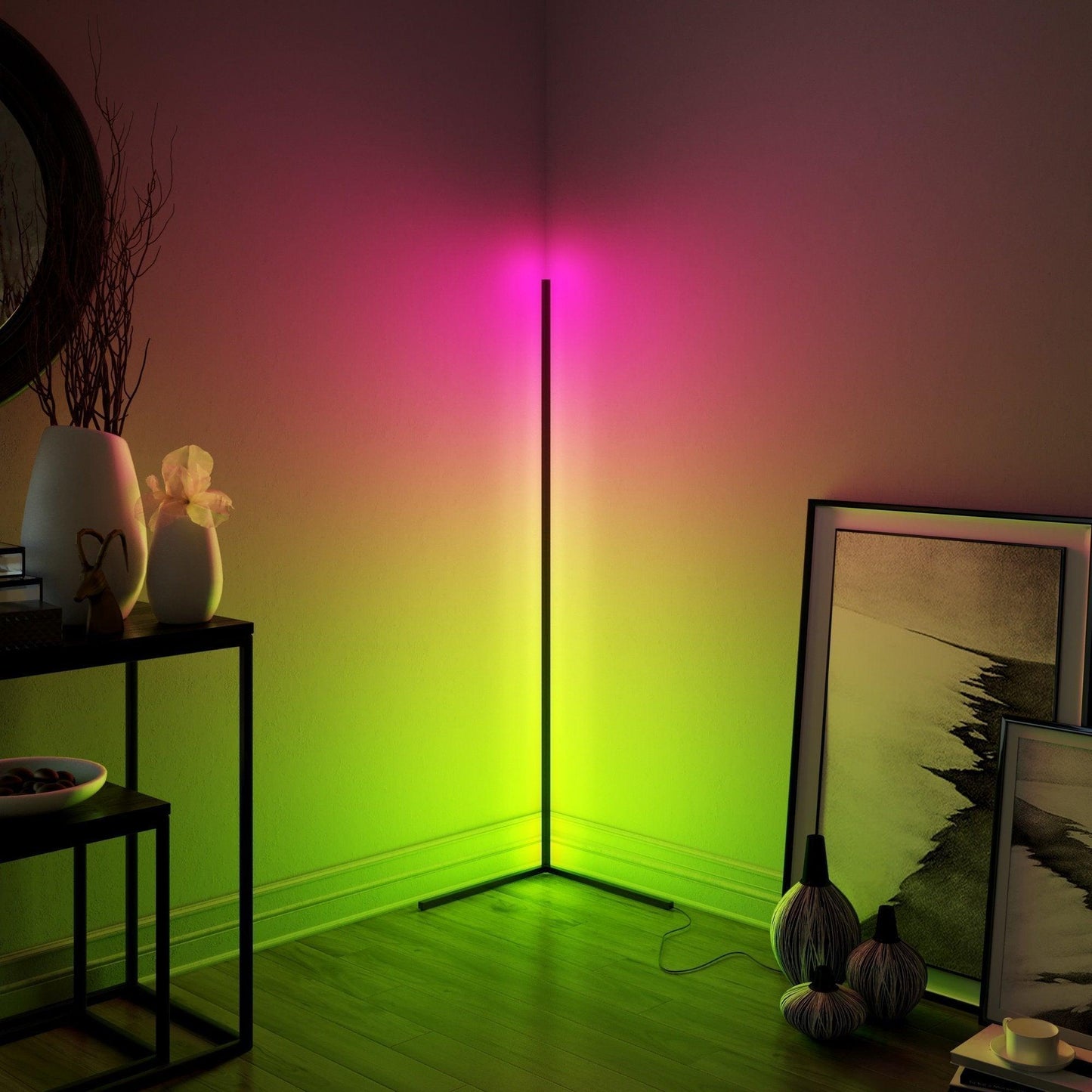Corner Floor Lamp RGB Remote Control Floor Lamps for Living Room - Decotree.co Online Shop