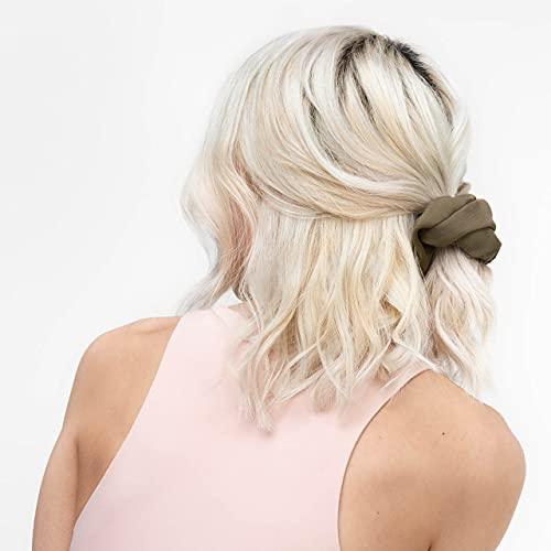 Crepe Scrunchies for women, Hair Scrunchies, Ponytail, 5 Pack (Moss) - Decotree.co Online Shop