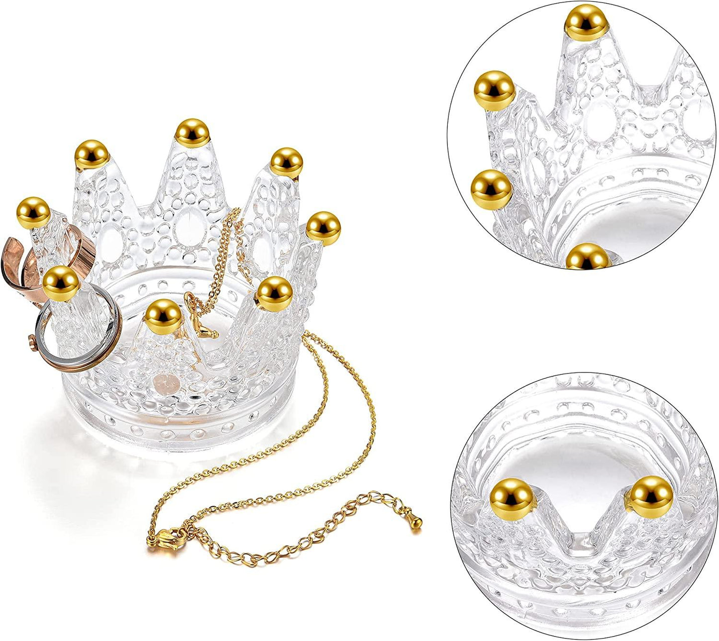 Crown Glass Crystal Tealight Candle Holder Decorative Set of 6, Ashtray Candle Holder, Glass Votive Candle Holders - Decotree.co Online Shop