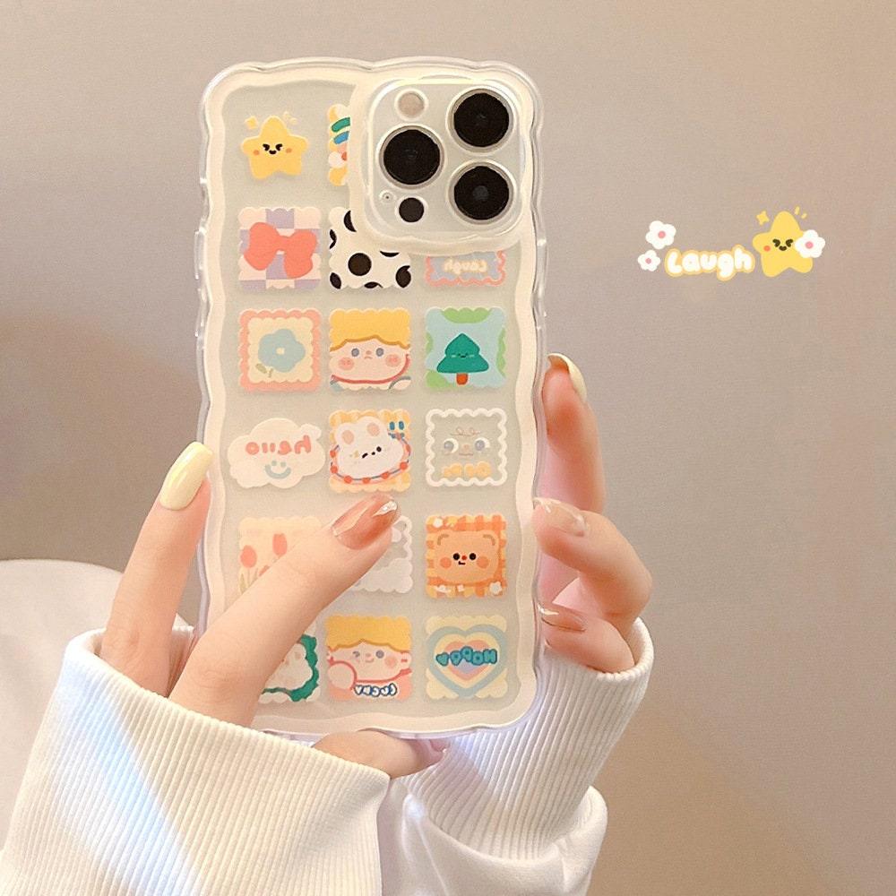 Cute Cartoon Rabbit Bear Pattern iPhone 14 13 12 Pro Max Phone Case - Decotree.co Online Shop