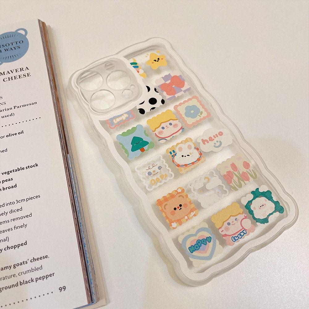 Cute Cartoon Rabbit Bear Pattern iPhone 14 13 12 Pro Max Phone Case - Decotree.co Online Shop