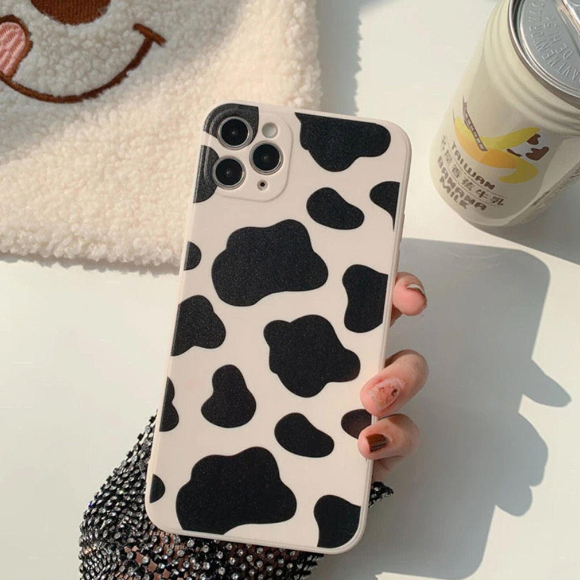 Cute Cow Pattern Shockproof iPhone Case, iPhone 141312 Pro Max Mini, iPhone 11Pro Pro Max - Decotree.co Online Shop