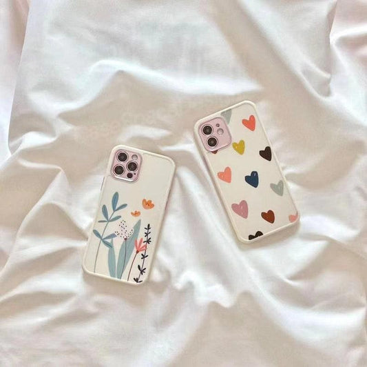 Cute Heart Floral iPhone 13 12 11 Pro Max case iPhone 13 12 mini case iPhone XR case iPhone XS Max Case iPhone 7 Plus 8 Plus iPhone SE Case - Decotree.co Online Shop