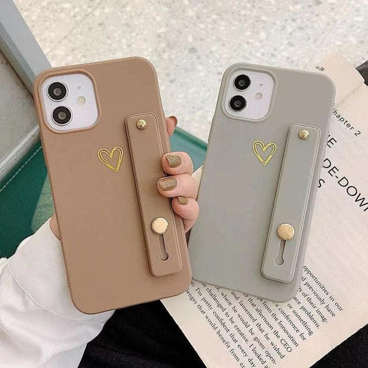 Cute Heart With Strap iPhone 13 12 11 Pro Max case iPhone 13 12 mini case iPhone XR case iPhone XS Max Case iPhone 7 8 Plus - Decotree.co Online Shop