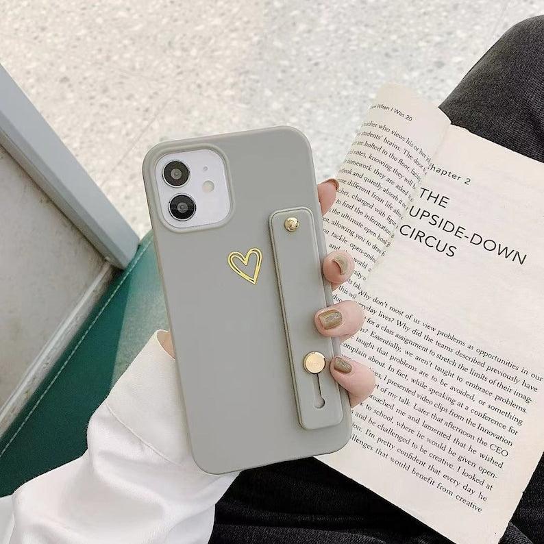 Cute Heart With Strap iPhone 13 12 11 Pro Max case iPhone 13 12 mini case iPhone XR case iPhone XS Max Case iPhone 7 8 Plus - Decotree.co Online Shop