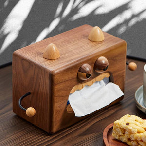 Cute Wooden Monster Tissue Box Cover, Fancy Towel Paper Stand Tissue Box Holder - Decotree.co Online Shop