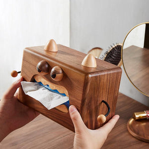 Cute Wooden Monster Tissue Box Cover, Fancy Towel Paper Stand Tissue Box Holder - Decotree.co Online Shop
