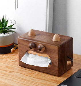 Cute Wooden Monster Tissue Box Cover, Fancy Towel Paper Stand Tissue Box Holder - Decotree.co Online Shop