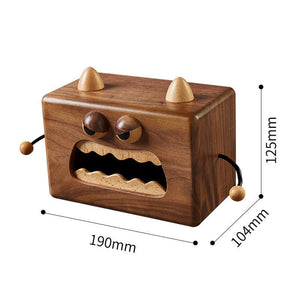 Cute Wooden Monster Tissue Box Cover, Fancy Towel Paper Stand Tissue Box Holder - Decotree.co Online Shop