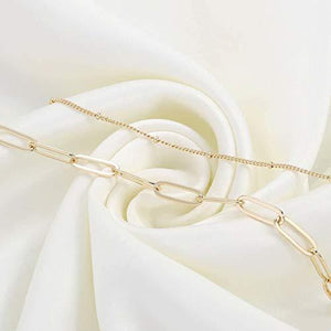 Dainty Layered Bracelets for Women, 14K Gold Filled Adjustable Layering Oval Chain Bracelet - Decotree.co Online Shop