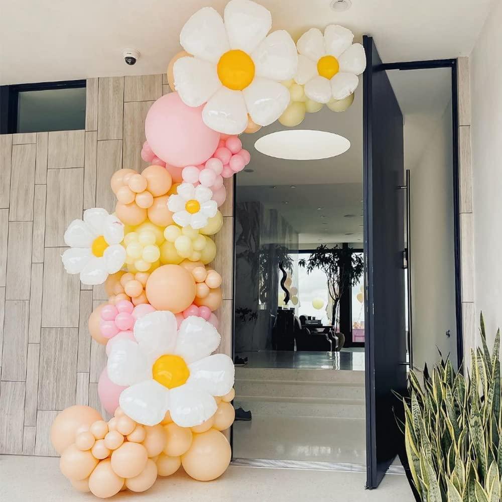 Daisy Balloons 9 Pieces White Daisy Flower Balloons for Groovy Daisy Theme Girls Birthday Party Wedding Baby Shower Decoration (3 sizes mixed) - Decotree.co Online Shop
