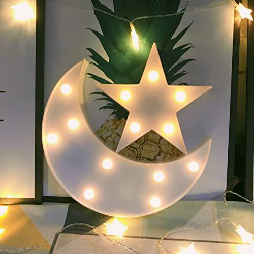 Decorative Moon-Star Night Light,Cute LED Nursery Night Lamp Gift-Marquee Moon-Star Sign for Birthday Party,Baby Shower,Kids Room, Living Room Decor - Decotree.co Online Shop