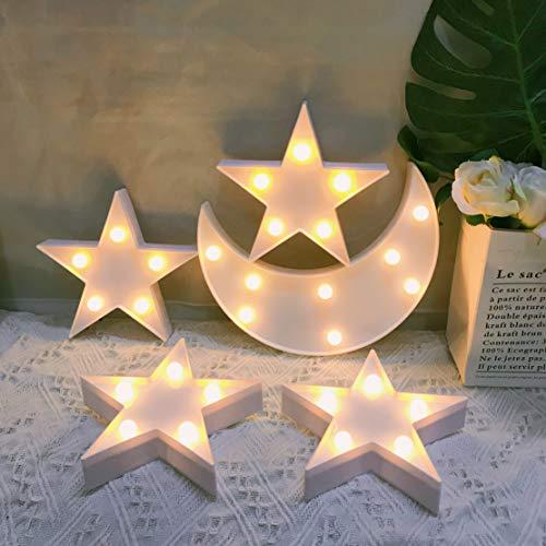 Decorative Moon-Star Night Light,Cute LED Nursery Night Lamp Gift-Marquee Moon-Star Sign for Birthday Party,Baby Shower,Kids Room, Living Room Decor - Decotree.co Online Shop