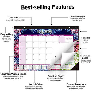 Desk Calendar 2021-2022: Large Monthly Pages 17 x 11-1/2 Inches Runs from July 2021 Through December - Decotree.co Online Shop