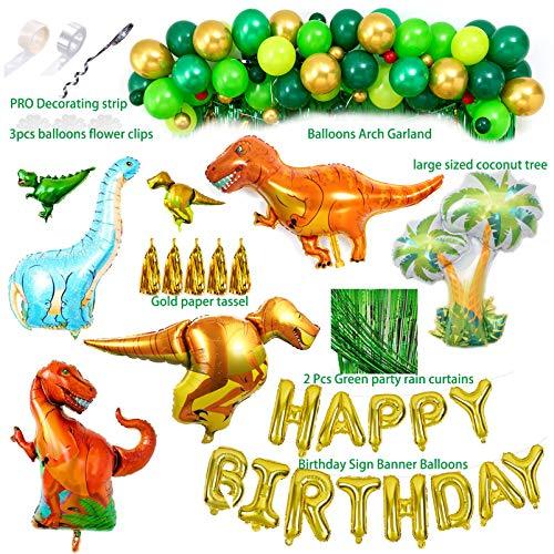 Dinosaur Birthday Party Decorations&Balloons Arch Garland Kit(Gold,Green),Dinosaurs Balloons,Happy Birthday Balloons,Curtains,for Dino Themed Kid's Party,Shower - Decotree.co Online Shop