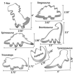 Dinosaur Cookie Cutters Set - 7 Piece Stainless Steel Cutters Molds - Decotree.co Online Shop