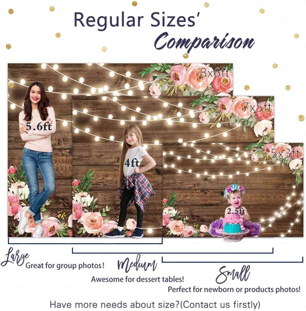 Fabric Rustic Floral Wooden Backdrop for Baby Shower Bridal Wedding Studio Photography - Decotree.co Online Shop