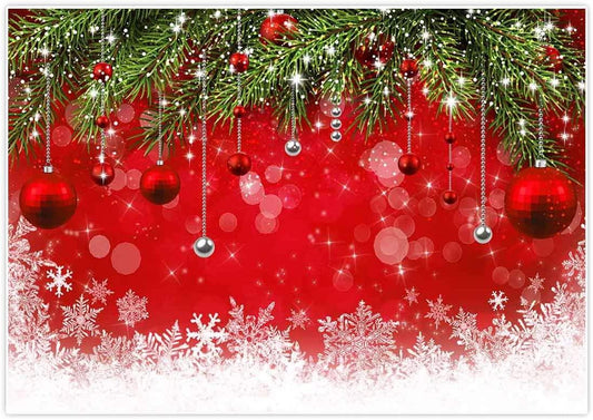 Fabric Snowflake Christmas Backdrop for Winter New Year Eve Photography Family Party Birthday Photo Booth Props - Decotree.co Online Shop