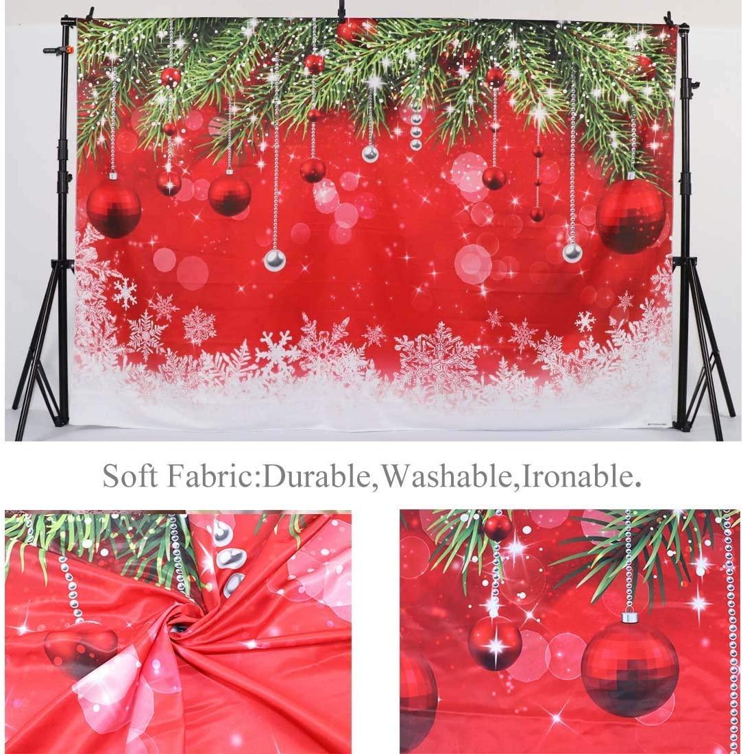 Fabric Snowflake Christmas Backdrop for Winter New Year Eve Photography Family Party Birthday Photo Booth Props - Decotree.co Online Shop