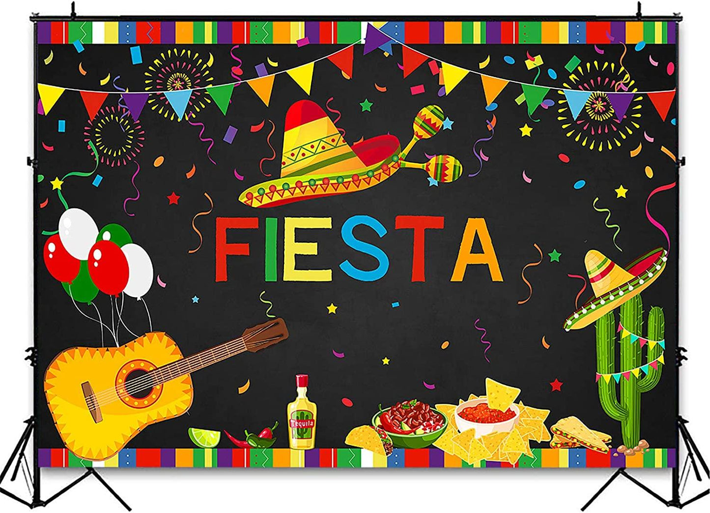 Fiesta Birthday Backdrop Mexican Fiesta Themed 1st Birthday Photo Booth Background 7x5ft - Decotree.co Online Shop