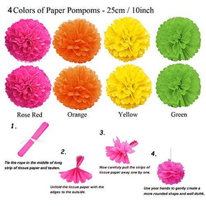 Fiesta Party Decoration, Multicolor Festival Mexicano Picado Banner Foil Fiesta and Cactus Balloons Paper Fan Pompoms - Decotree.co Online Shop