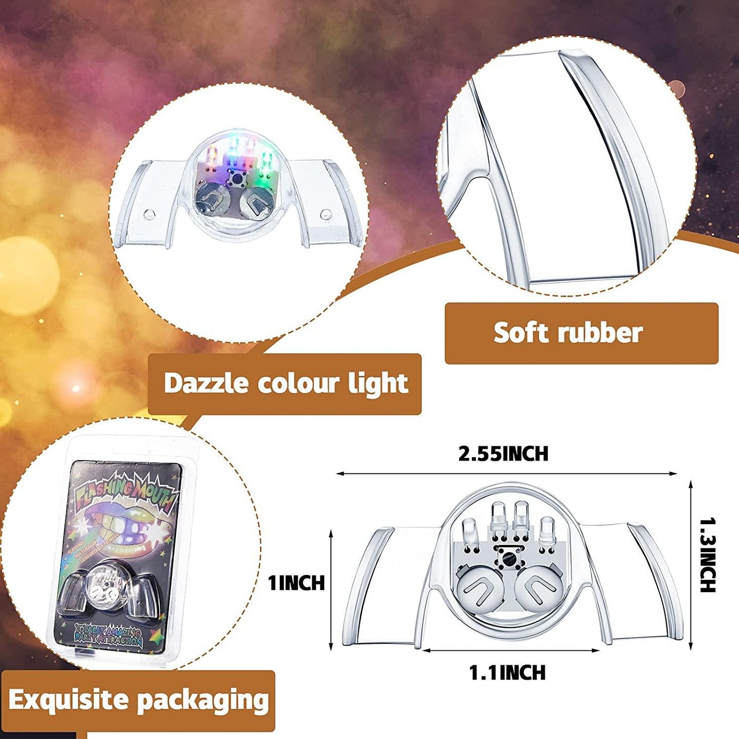Flashing Light Up LED Mouthpieces Party Favor Mouth Piece - Decotree.co Online Shop