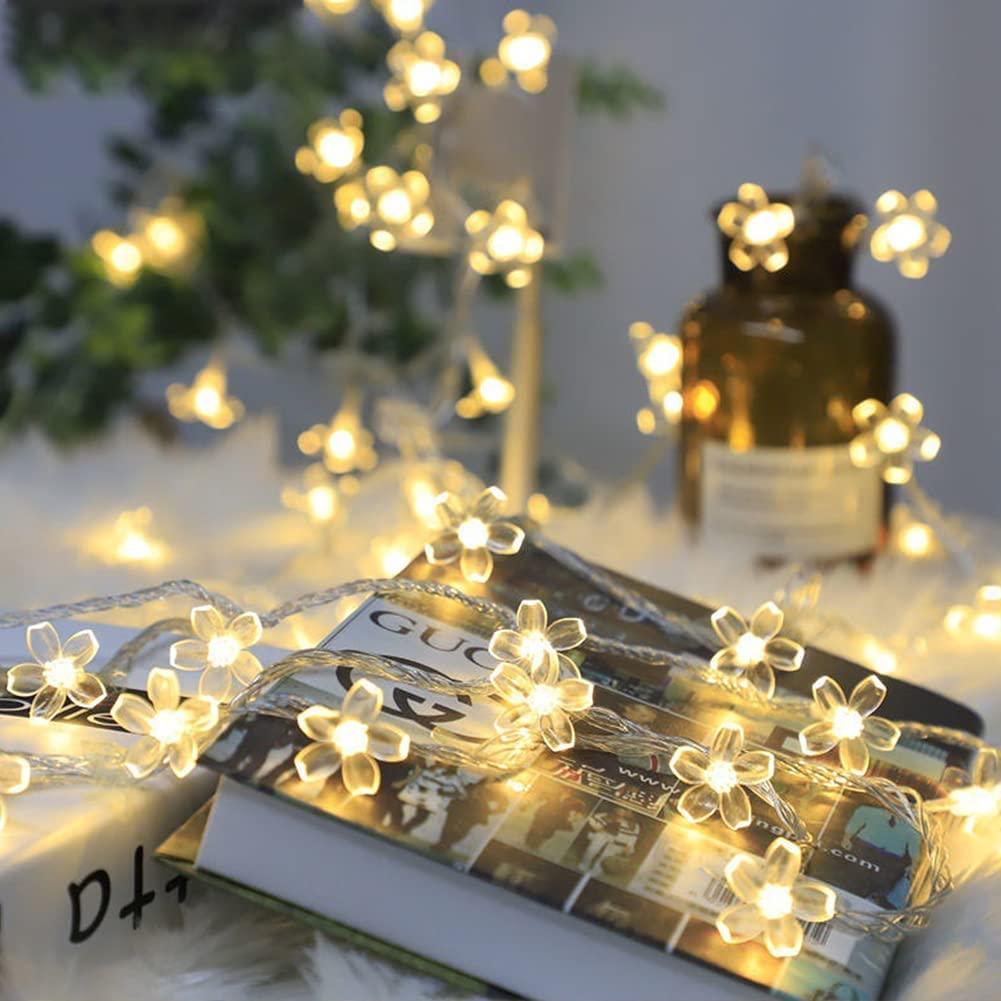 Flower String Lights,Fairy Sakura String Lights Cherry Blossom Lights 10FT Set of 20 LED for Garden Wedding - Decotree.co Online Shop