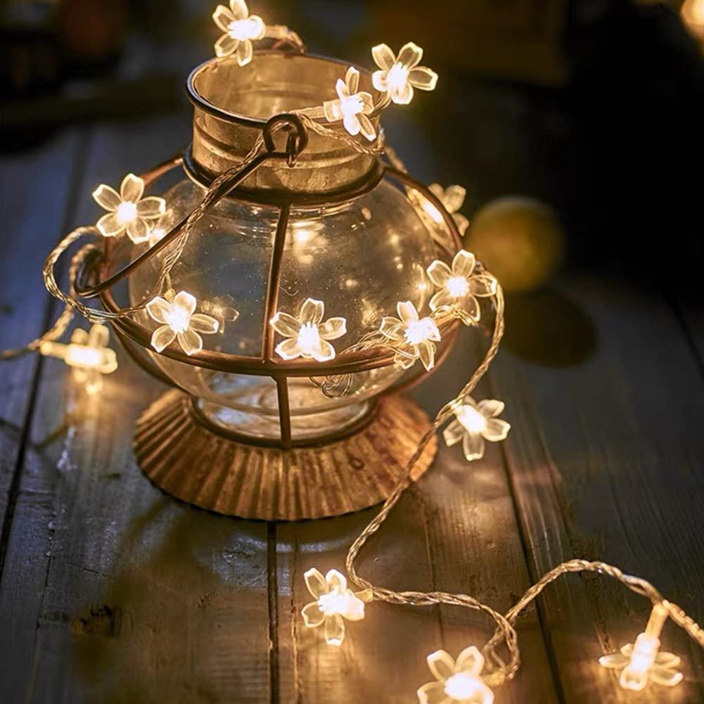 Flower String Lights,Fairy Sakura String Lights Cherry Blossom Lights 10FT Set of 20 LED for Garden Wedding - Decotree.co Online Shop
