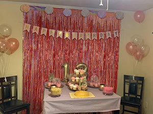 Foil Fringe Curtains Party Decorations - Melsan 3 Pack 3.2 x 8.2 ft Tinsel Curtain Party Photo Backdrop for Birthday Party Baby Shower or Graduation Decorations Rose Gold - Decotree.co Online Shop
