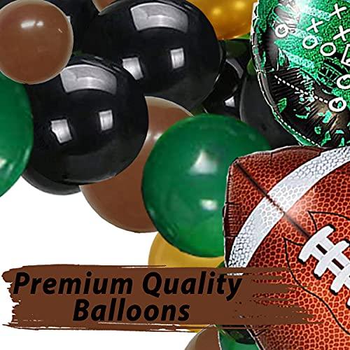 Football Party Balloon Garland Kit, 104 Pcs Black Gold Green Brown Balloons Arch Football Shaped Foil Balloons for Football Theme Party Super Sunday Touchdown Party Decoration - Decotree.co Online Shop