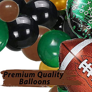 Football Party Balloon Garland Kit, 104 Pcs Black Gold Green Brown Balloons Arch Football Shaped Foil Balloons for Football Theme Party Super Sunday Touchdown Party Decoration - Decotree.co Online Shop