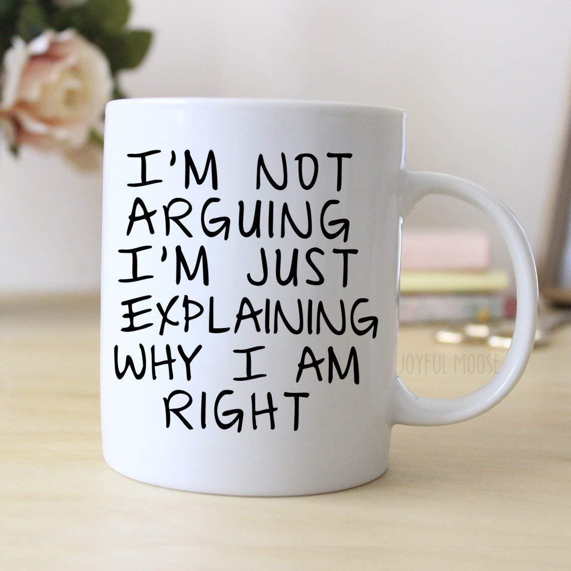 Gag Gift Funny Coffee Mug - I'm Not Arguing I'm Just Explaining Why I Am Right - Decotree.co Online Shop