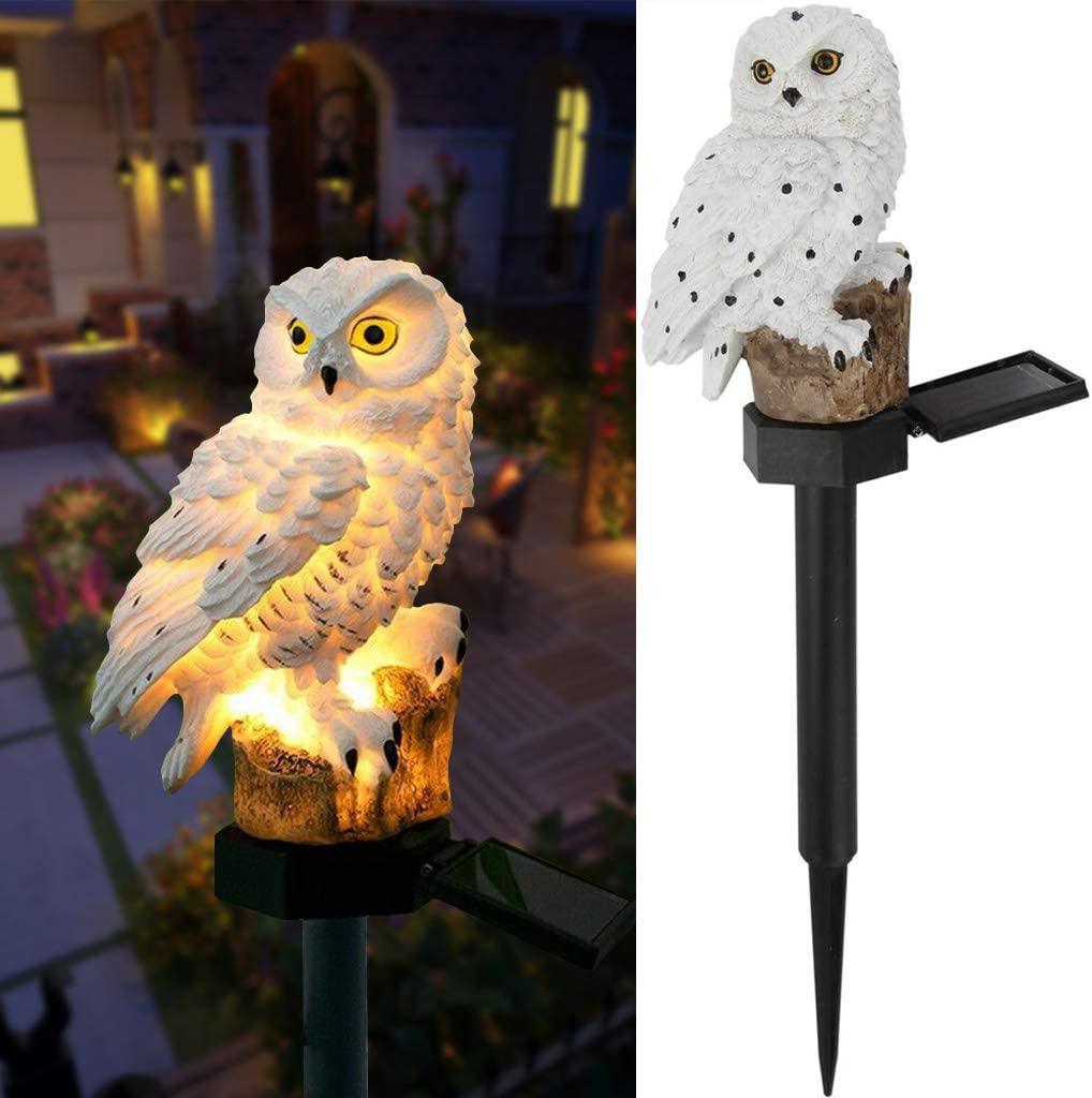 Garden Solar Lights Outdoor Decorative Resin Owl Solar LED Lights with Stake for Garden Lawn Pathway - Decotree.co Online Shop