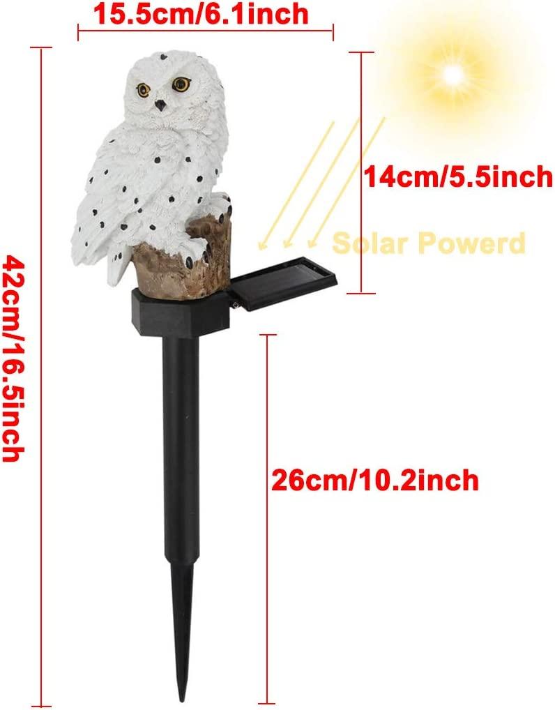 Garden Solar Lights Outdoor Decorative Resin Owl Solar LED Lights with Stake for Garden Lawn Pathway - Decotree.co Online Shop