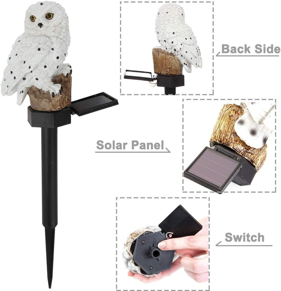 Garden Solar Lights Outdoor Decorative Resin Owl Solar LED Lights with Stake for Garden Lawn Pathway - Decotree.co Online Shop