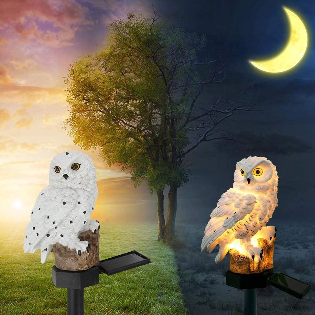 Garden Solar Lights Outdoor Decorative Resin Owl Solar LED Lights with Stake for Garden Lawn Pathway - Decotree.co Online Shop